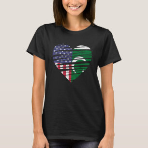 Pakistan American Grown Heart USA Patriot Heritage T-Shirt