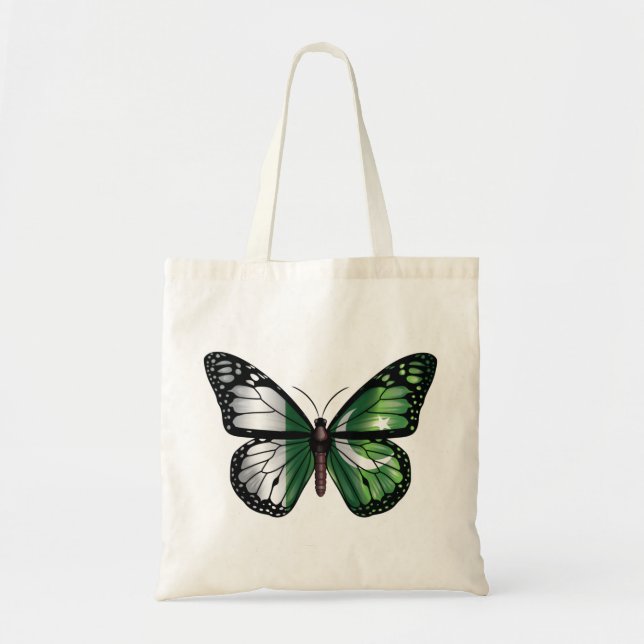 Pakistan butterfly monarch flag tote bag (Front)