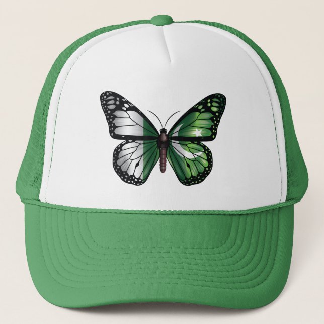 Pakistan butterfly monarch flag trucker hat (Front)