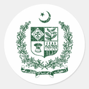 Pakistan Coat Of Arms Classic Round Sticker