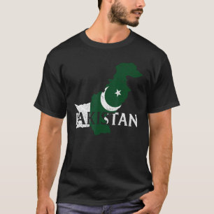 Pakistan Country Map Flag Proud Pakistani Patrioti T-Shirt