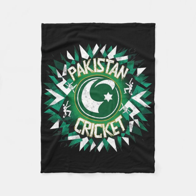 Pakistan Cricket Jersey Cricket Flag Of Pakistan 4 Fleece Blanket (Front)