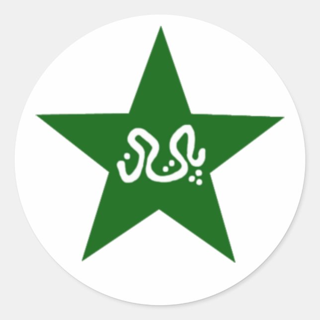 Pakistan Cricket Star Classic Round Sticker (Front)