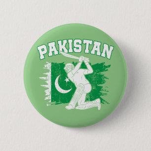 Pakistan Cricket Star, Pakistan Cricket Gift 6 Cm Round Badge