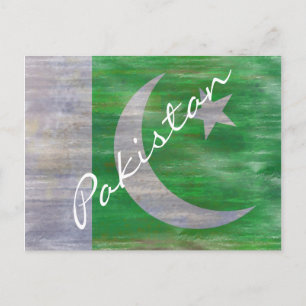 Pakistan distressed Pakistani flag Postcard