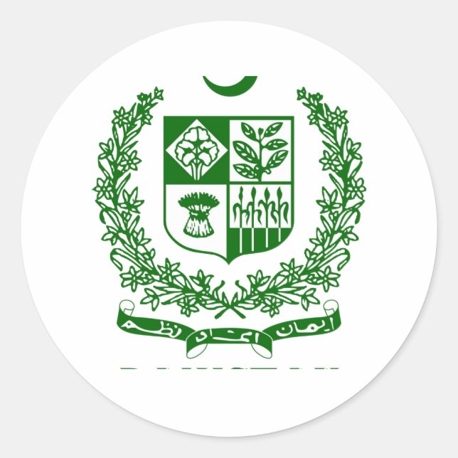 PAKISTAN - emblem/coat of arms/flag/symbol Classic Round Sticker (Front)