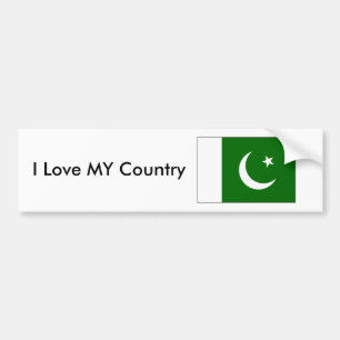 Pakistan Flag2 - PK Love MY Country The MUSEUM Bumper Sticker