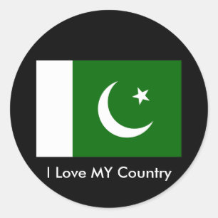 Pakistan Flag2 - PK Love MY Country The MUSEUM Classic Round Sticker
