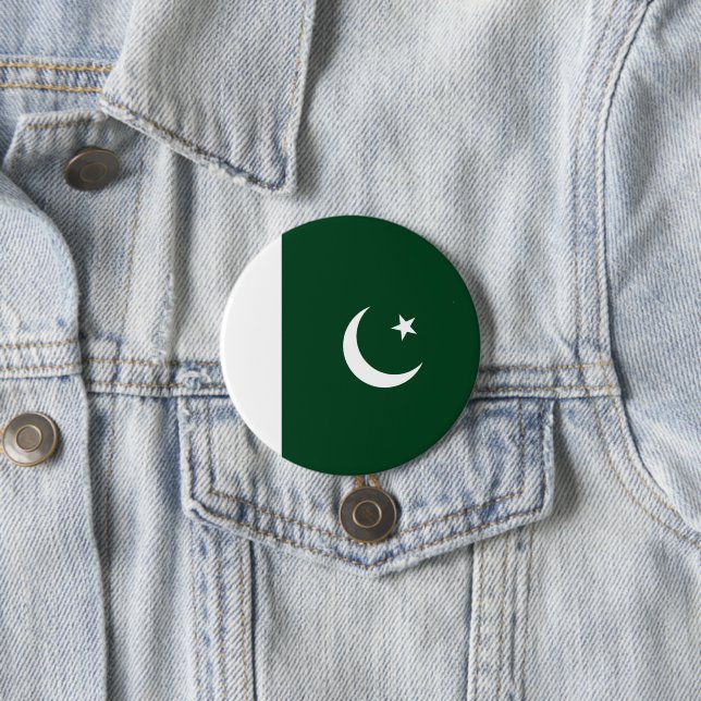 Pakistan flag 7.5 cm round badge (In Situ)