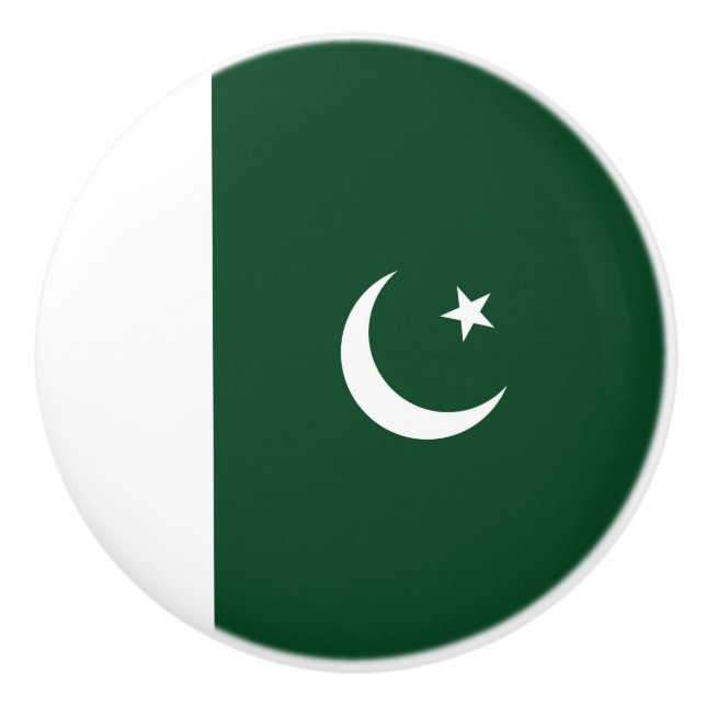 Pakistan flag ceramic knob (Front)
