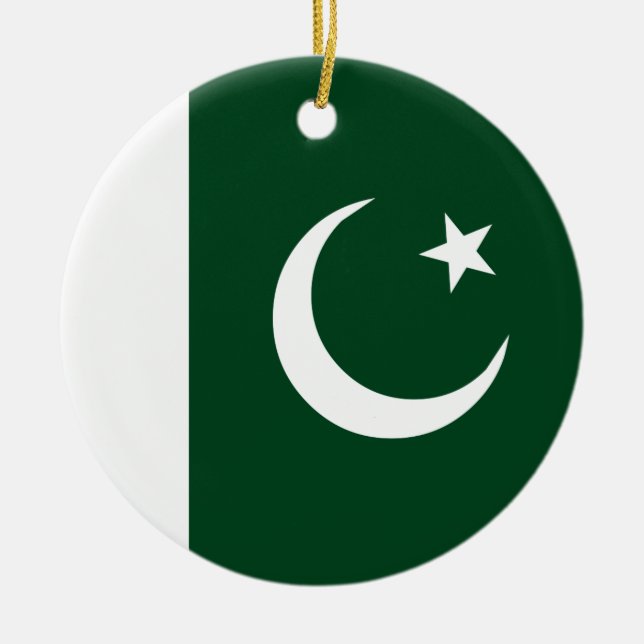 Pakistan Flag Ceramic Tree Decoration (Front)