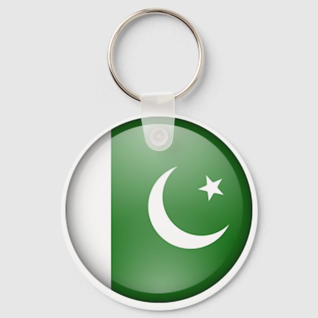 pakistan flag circle key ring (Front)