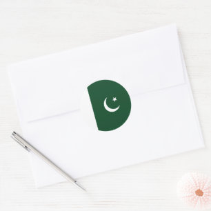 Pakistan flag classic round sticker