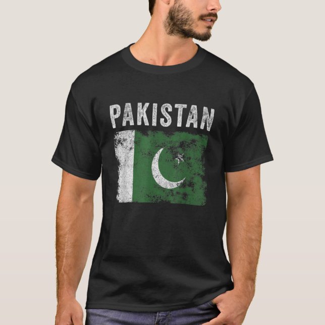 Pakistan Flag Distressed Men Women Kids Pakistani  T-Shirt (Front)