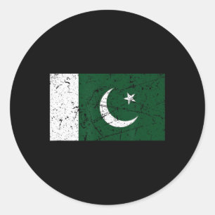 Pakistan Flag Grunge Retro Apparel Souvenirs Pakis Classic Round Sticker