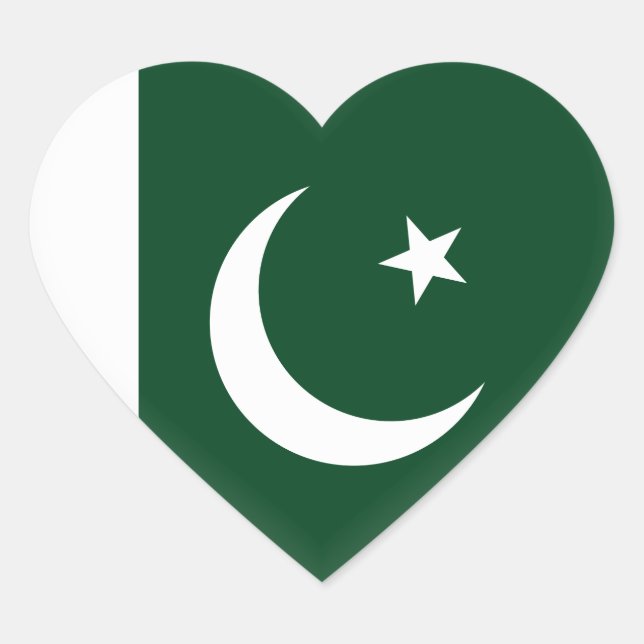Pakistan Flag Heart Sticker (Front)