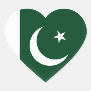 Pakistan Flag Heart Sticker