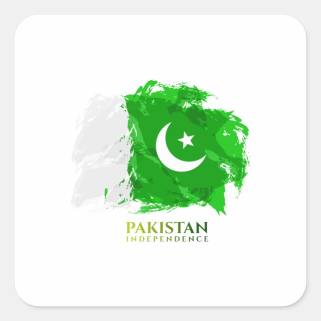 Pakistan Flag Independence day Square Sticker (Front)