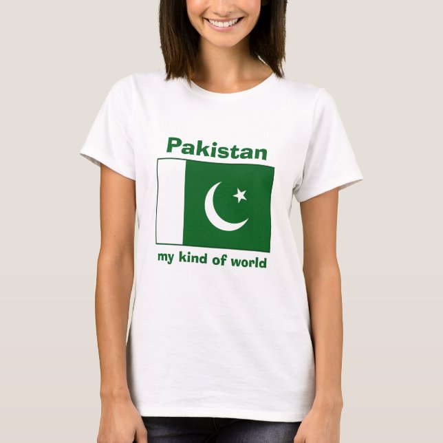 Pakistan Flag + Map + Text T-Shirt (Front)