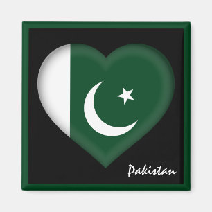 Pakistan flag & Pakistani Heart holiday /sports Magnet