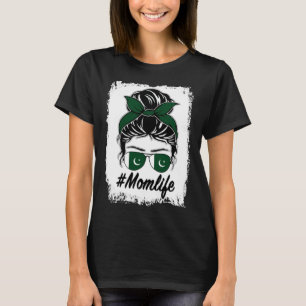 Pakistan Flag Pakistani Mum Messy Bun Mum Life T-Shirt