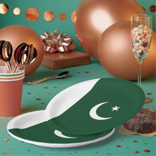 Pakistan flag paper plate (Multi)