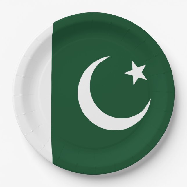 Pakistan Flag Paper Plate (Front)