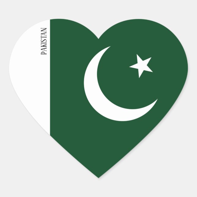 Pakistan Flag Patriotic Heart Sticker (Front)