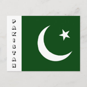 Pakistan flag postcard