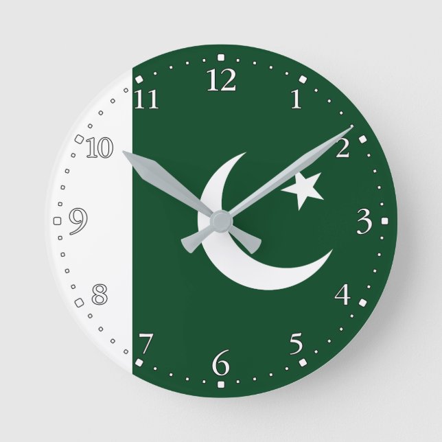 Pakistan Flag Round Clock (Front)