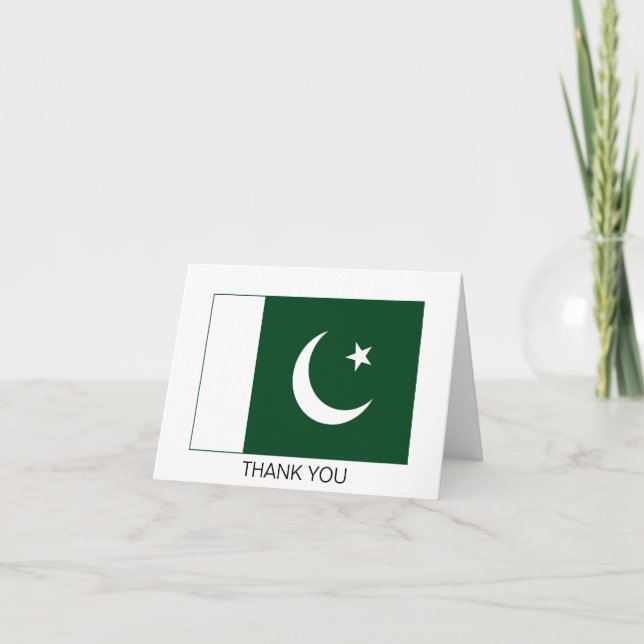Pakistan Flag Thank You Card (Front)