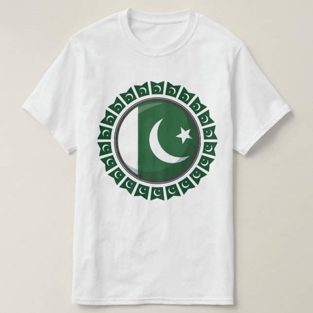 Pakistan Flags: Proudly Displayed T-Shirt (Design Front)