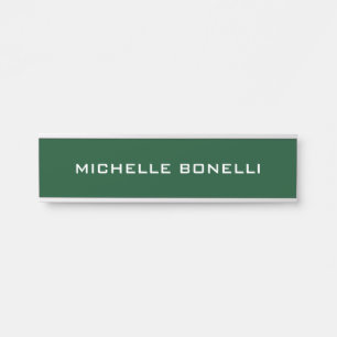 Pakistan Green Minimalist Plain Legible Modern Door Sign