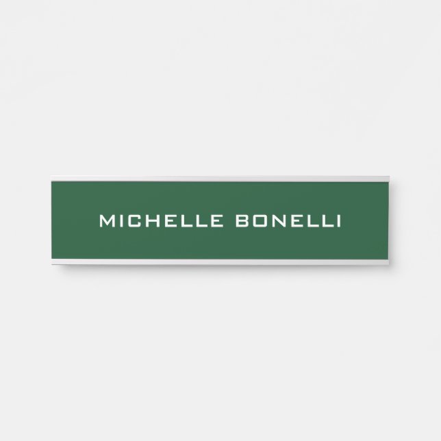 Pakistan Green Minimalist Plain Legible Modern Door Sign (Front)