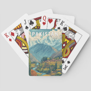 Pakistan Illustration Travel Art Vintage Playing Cards