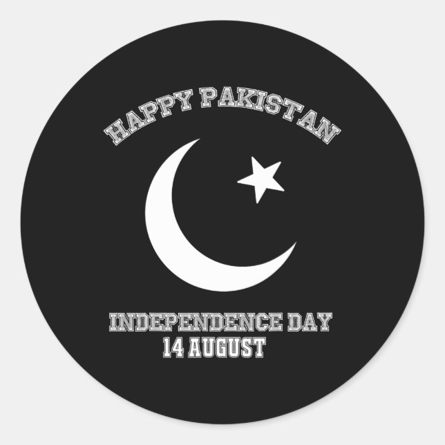 Pakistan Independence Day 14 August  Classic Round Sticker (Front)