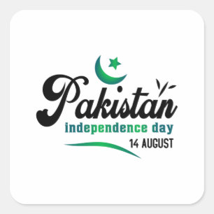 Pakistan Independence Day 14 August Square Sticker