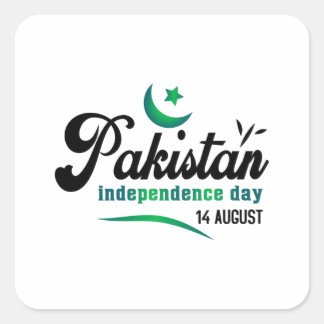 Pakistan Independence Day 14 August Square Sticker