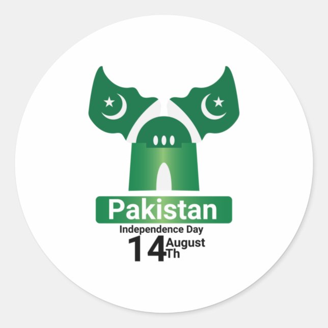 Pakistan Independence Day Pakistan Flag 14 August Classic Round Sticker (Front)
