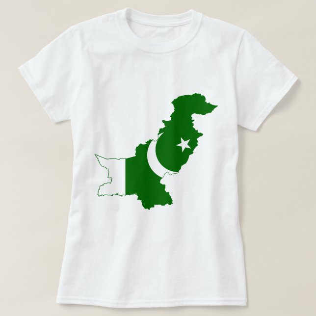 Pakistan Map Flag T-Shirt (Design Front)