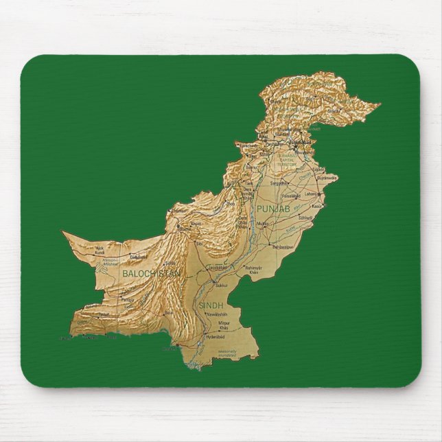 Pakistan Map Mousepad (Front)