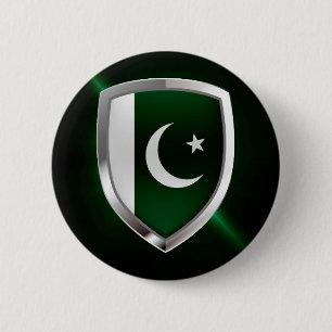 Pakistan Metallic Emblem 6 Cm Round Badge