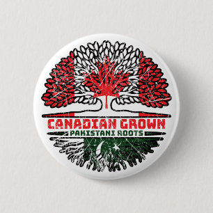 Pakistan Pakistani Canadian Canada Tree Roots Flag 6 Cm Round Badge