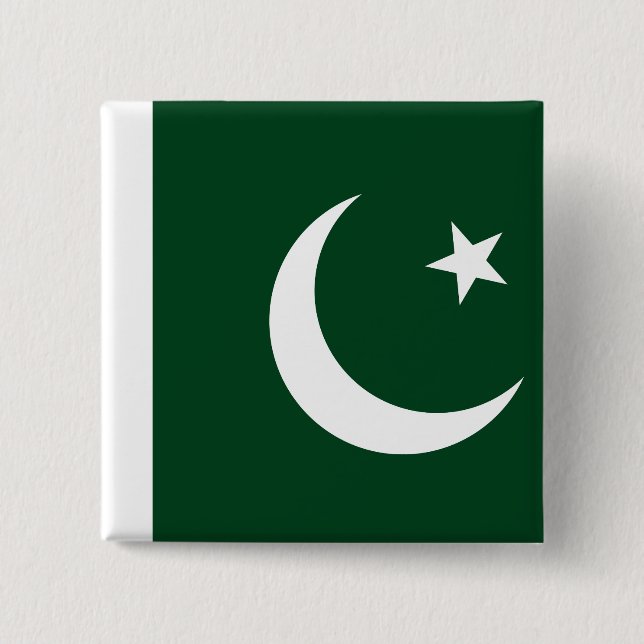Pakistan (Pakistani) Flag 15 Cm Square Badge (Front)