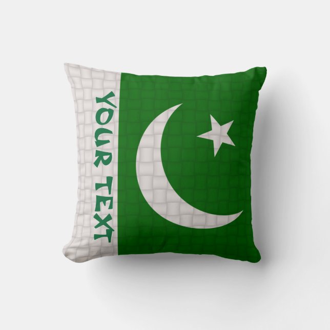 Pakistan Pakistani Flag: ADD TEXT Cushion (Front)