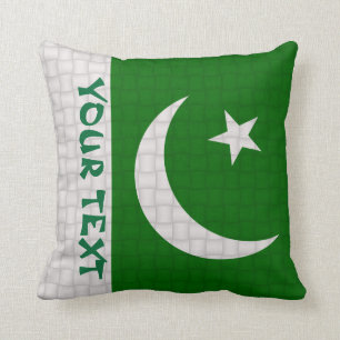 Pakistan Pakistani Flag: ADD TEXT Cushion