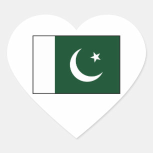 Pakistan – Pakistani Flag Heart Sticker