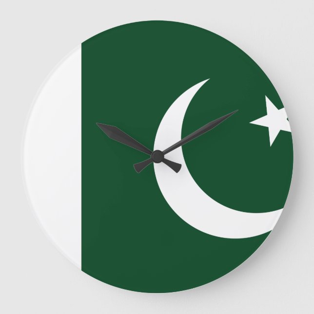 Pakistan (Pakistani) Flag Large Clock (Front)