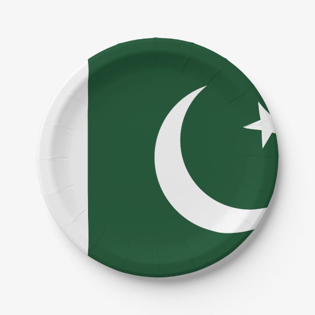 Pakistan (Pakistani) Flag Paper Plate (Front)