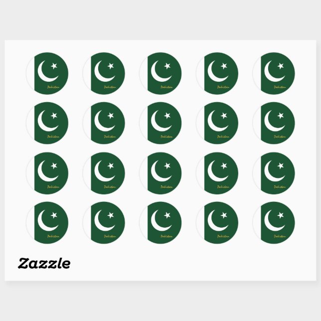Pakistan & Pakistani flag patriots / sports Classic Round Sticker (Sheet)
